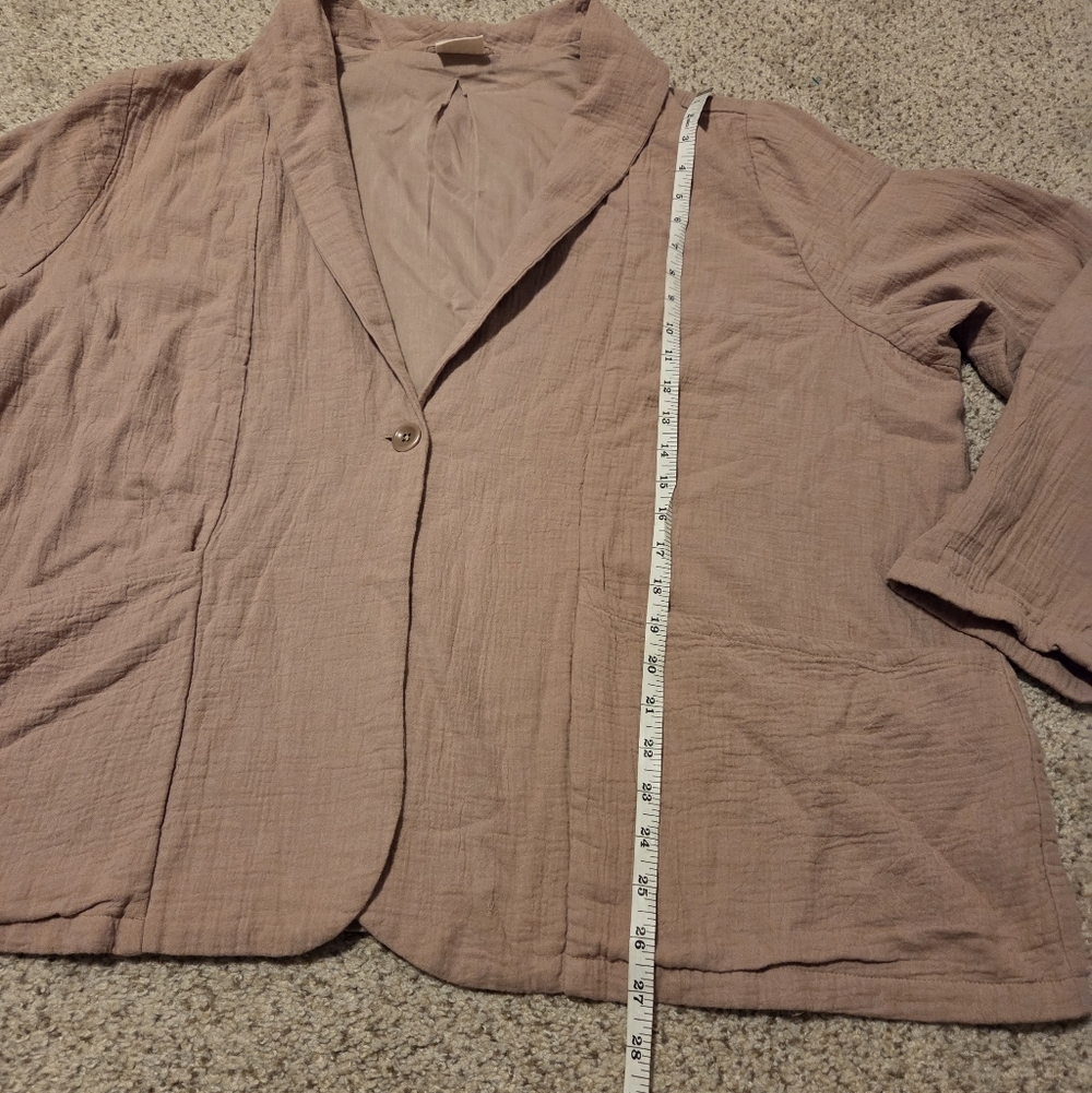 Pact Coastal Double Gauze Blazer Stucco Women's Jacket Size XXL Organic Cotton - Picture 7 of 11